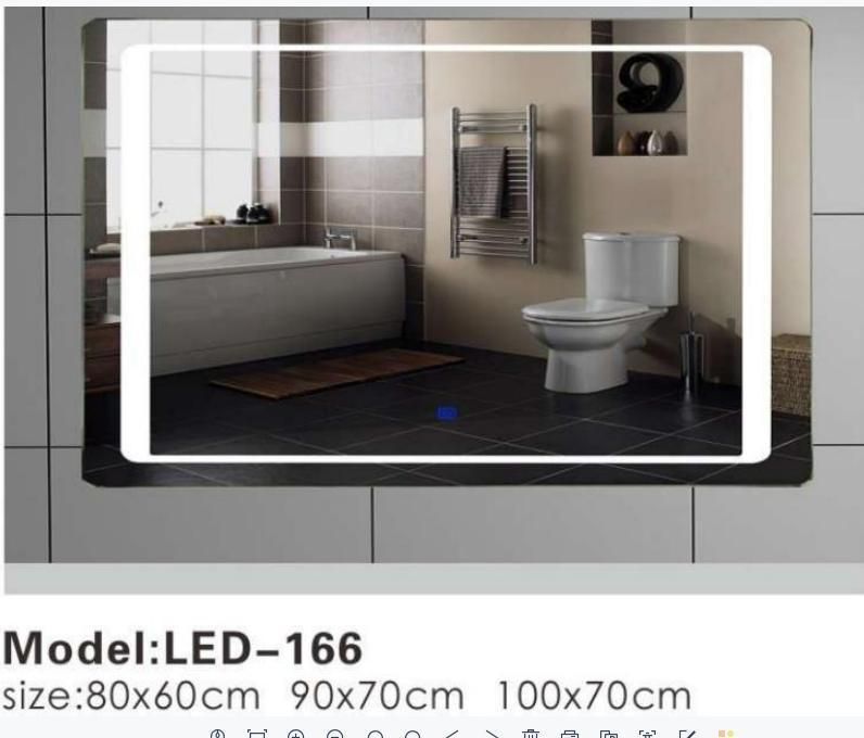 Framless Modern Wall Glass Bluetooth LED Light Bathroom Vanity Mirror