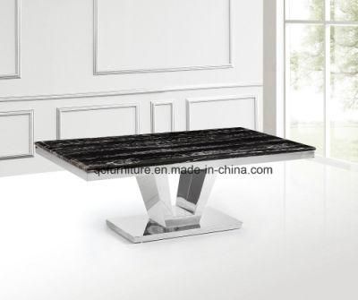 Knock Down Furniture Rectangle Marble Coffee Table Metal Tea Table