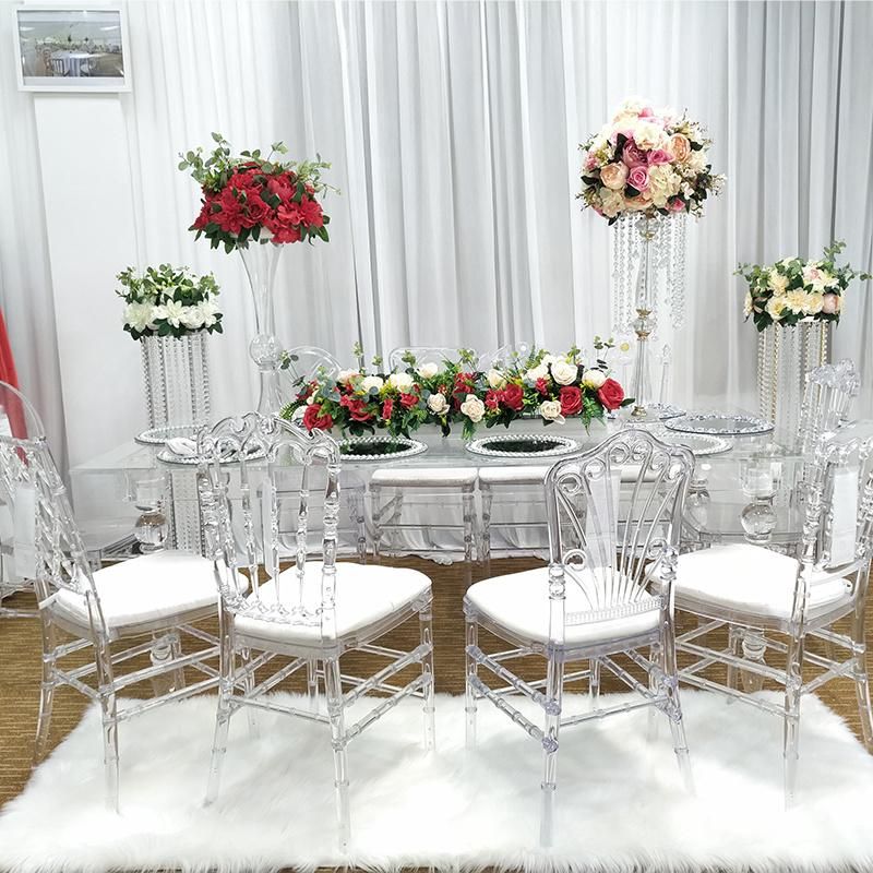 Glass Transparency Rectangular Modern Design Wedding Acrylic Banquet Clear Dining Table with Leg for Wedding