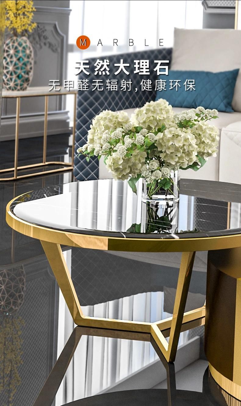 Luxury Golden Frame Coffee Table Countertop Furniture Island Table