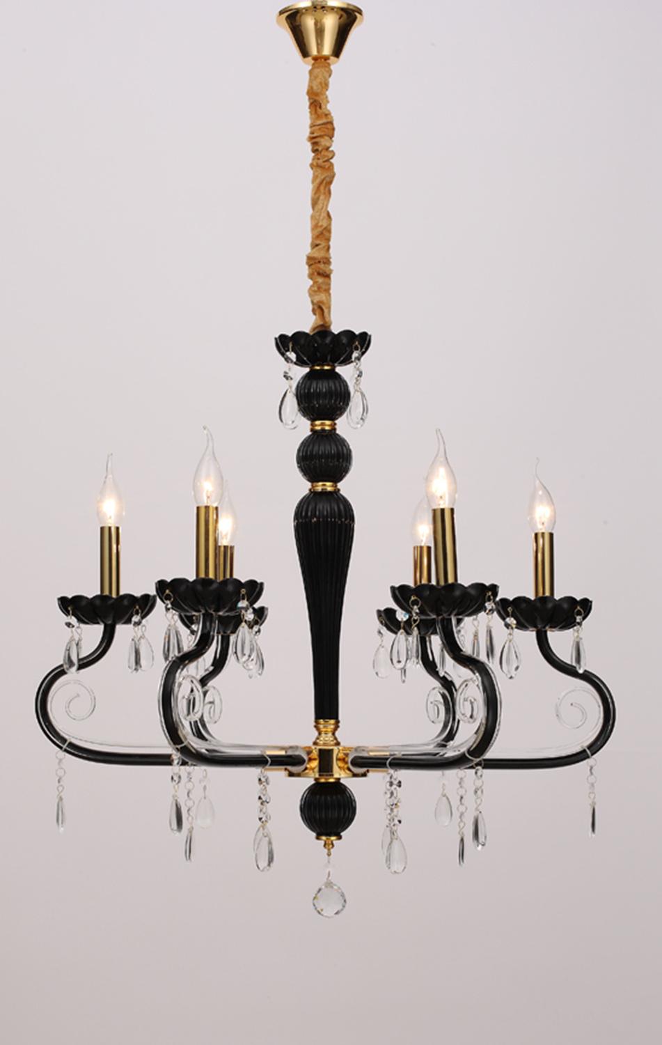 Luxury Unique Vintage for Home Lighting Furniture Decorate Indoor Living Room Black Chandelier Factory Supply