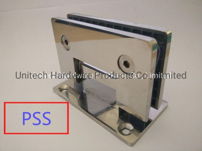 SS304 Hinge 135 Degree Glass Cabinet Door Clamp for Frameless Glass Room