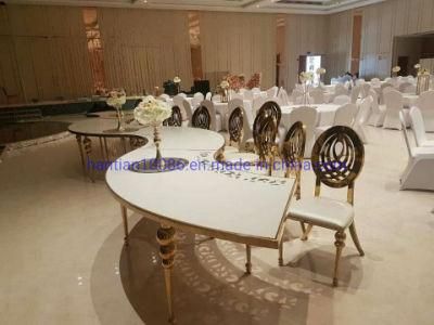 Restaurant Dining Infinity Chiavari Phoenix Chair Glass Top Wedding Table and Chairs