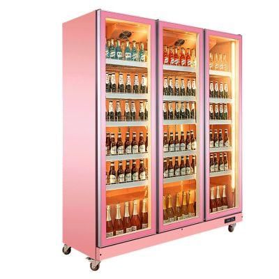 Refrigerated Showcase Soft Drink Glass Display Cabinet