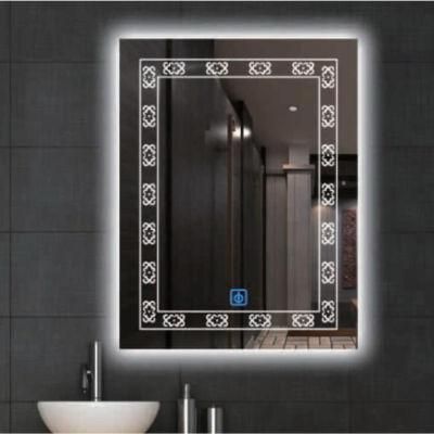 Modern High Quality Wall Mounted Glass Mirror Lighted LED Bathroom Silver Illuminated Home Mirror