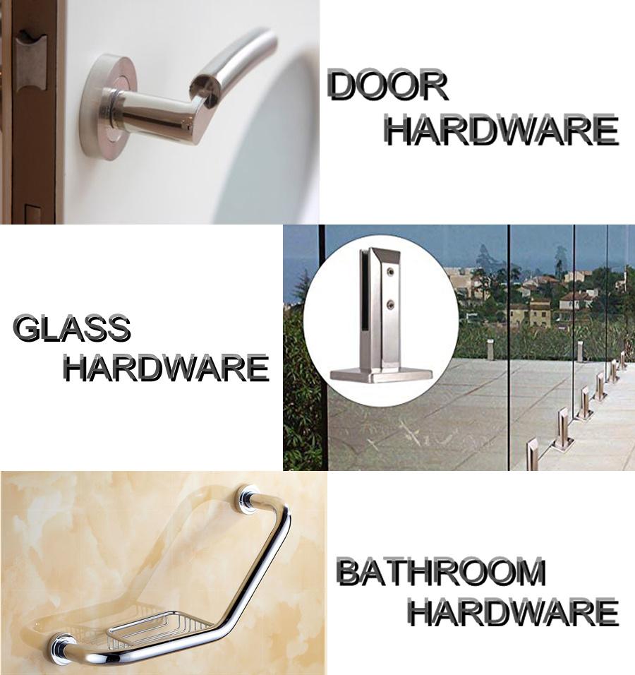 Shower Glass Door Single Sided Fitting Stainless Steel Chrome Handle Knobs and Pulls