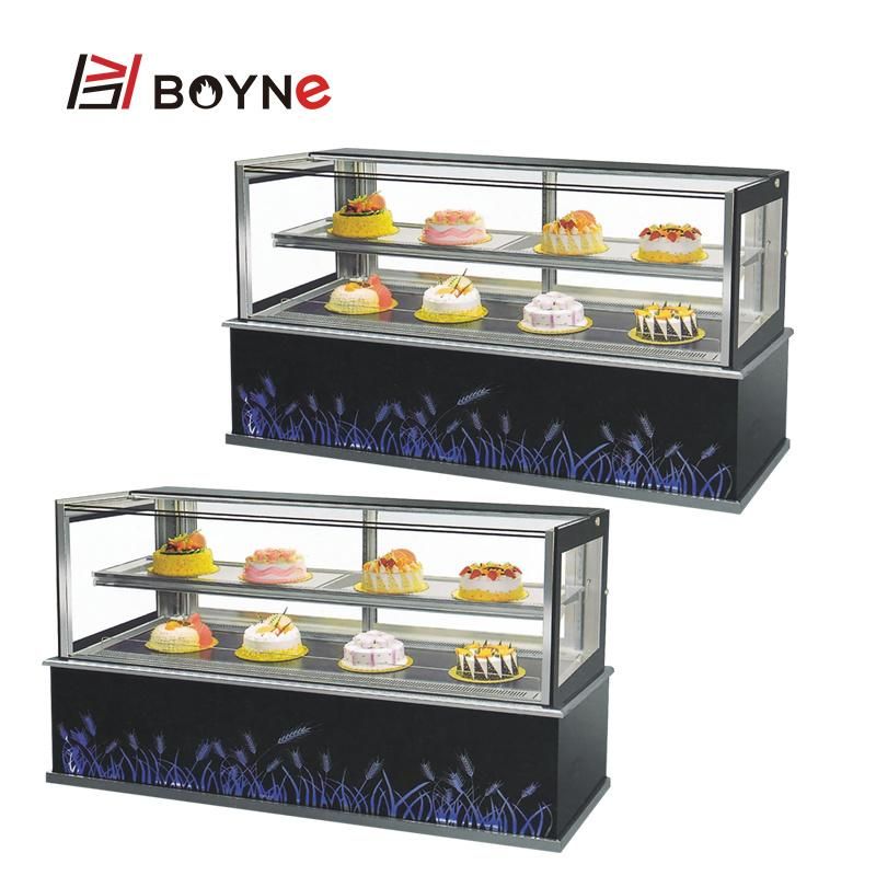 Customized Three Layer Cake Display Chiller Delicate Cafe Showcase