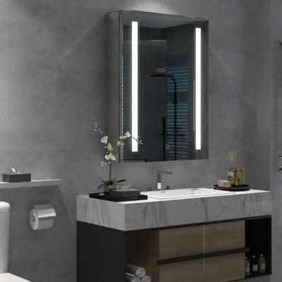 Home Decorative Stainless Steel MDF Back Structure Bathroom LED Mirror Makeup Medicine Cabinet