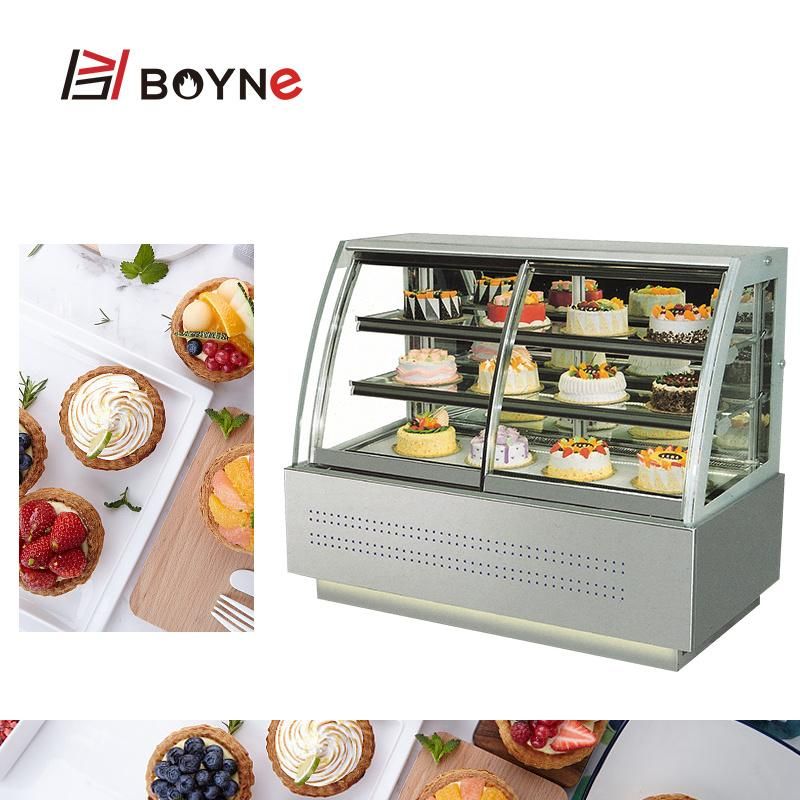 Cafe Bread Shop Beveled Two Tier Display Chiller Pastry Showcase