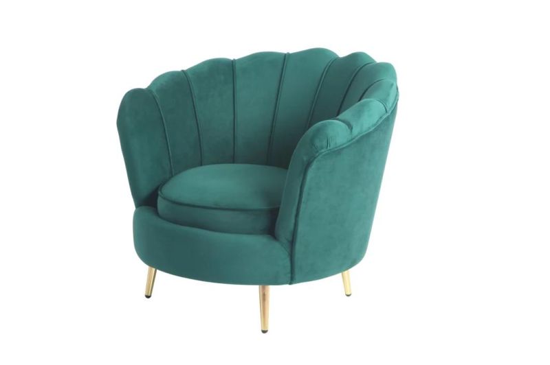 Living Room Furniture Luxury Flower Shaped Velvet Accent Single Sofa Chair