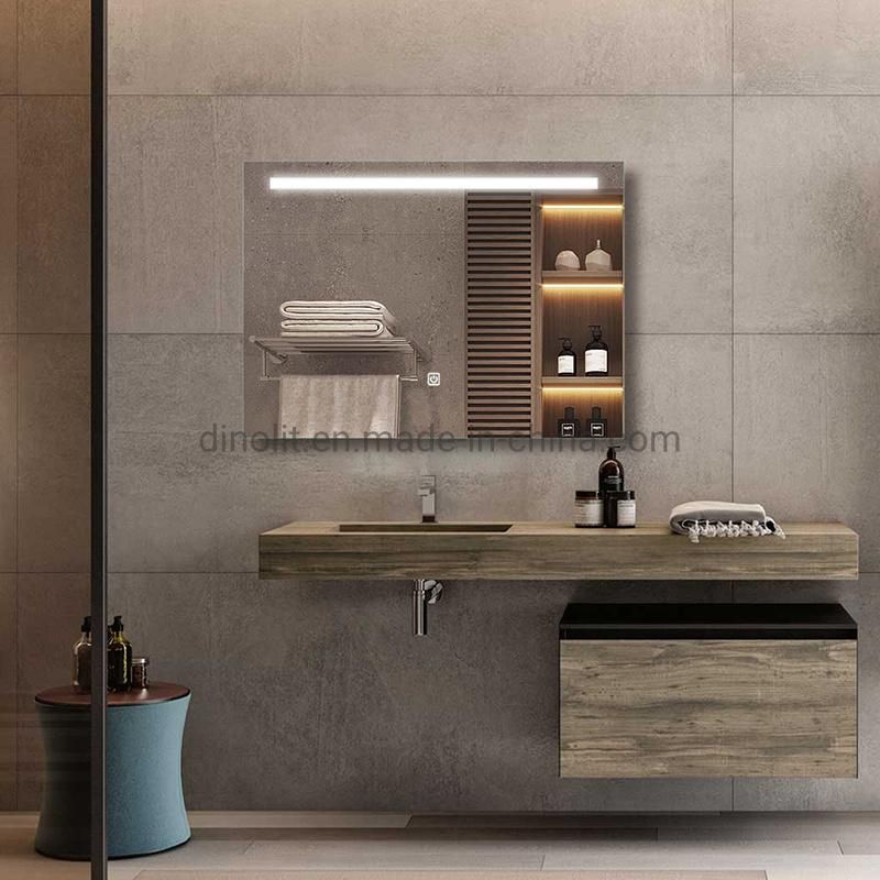 Smart LED Hotel Waterproofed Bathroom Fancy Lighted Wall Makeup Mirror with Touch/ Dimmer / Anti-Fog Film / Bluetooth Speaker with LED Light CE RoHS IP44