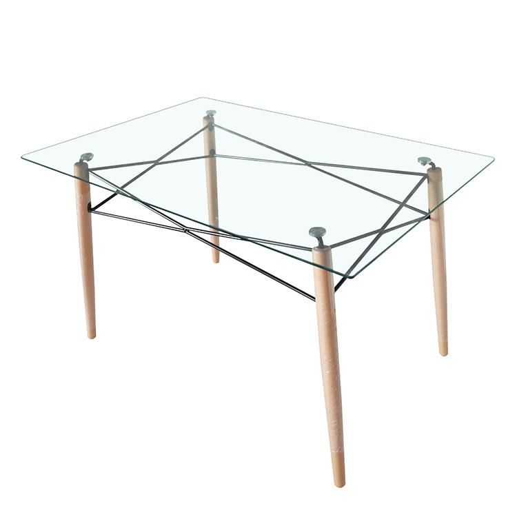 Modern Simple Tempered Glass Small Apartment Double-Sided Connection Household Dining Table