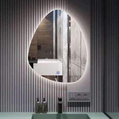 Kamali Custom Simple Design Hotel Irregular Shape Luxury Illuminated Defog Glass Backlit Bathroom LED Mirror