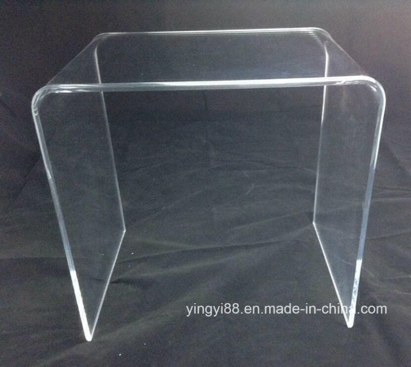 2018 Best Selling Acrylic Side Table with Beveled Edges