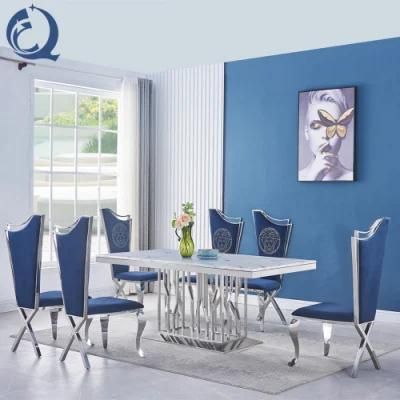 Modern Dining Furniture Marble Dining Table Set 6 Seater