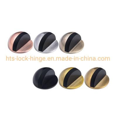 Door Hardware Stainless Steel Round Semicircular Invisible Rubber Door Stopper for Floor Mounted Door Stopper