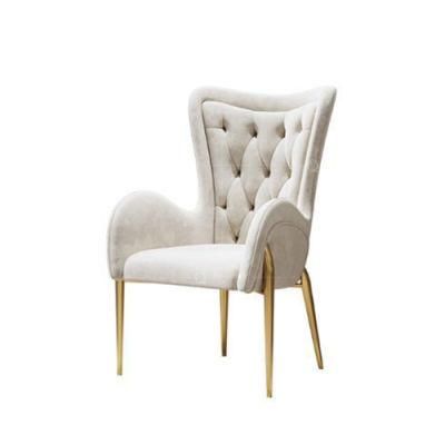 Wholesale Nordic Dining Modern Fabric Metal Leg Dining Room Chair