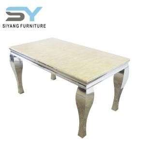 Hotel Furniture Steel Dining Table Marble Table Dinner Dining Table
