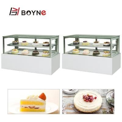 Sliding Door Two Layer Cake Refrigeration Chiller Showcase