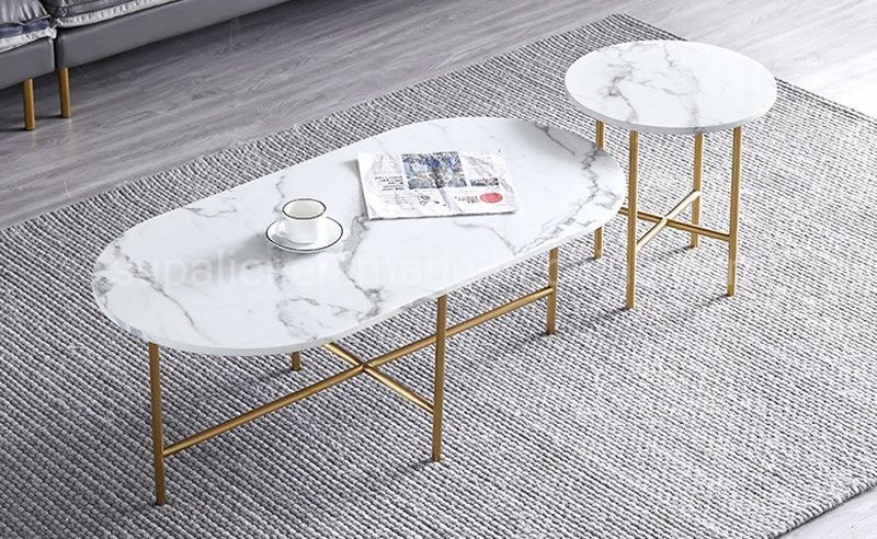 Wholesale Cheap Modern Marble Set Gold Coffee Table