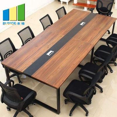 6-10 Seats Modern Simple Aluminum Panel Meeting Room Table Wooden Conference Tables for Office