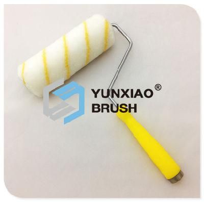 Yellow Stripe Mix Fabric Paint Roller Brush with Plastic Handle