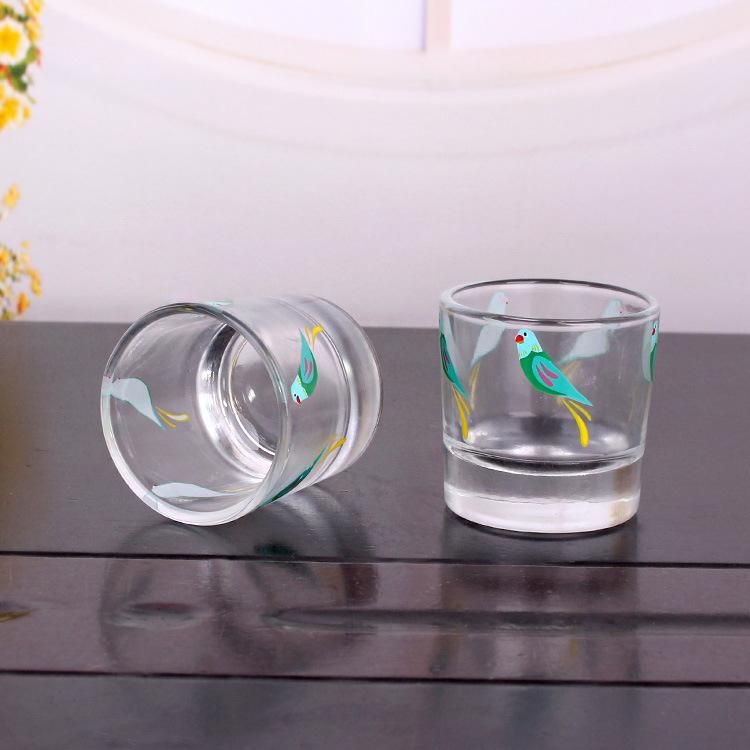 40ml Clear and Printed Glass Candle Holder