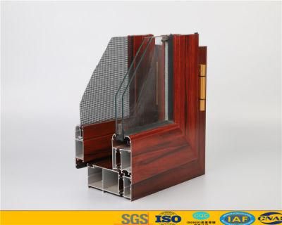 China Extruded Wood Grain 6063 T5 Aluminium Alloy Window Door Extrusion Aluminum Profile