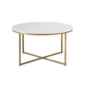 Marble and Gold Modern Round Marble Top Coffee Table