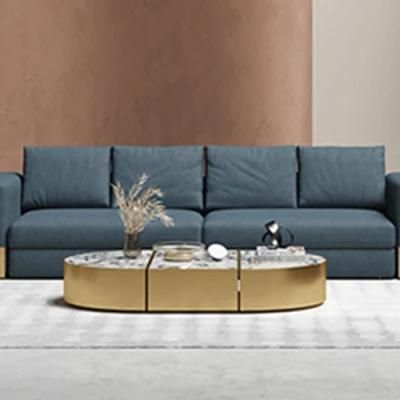New Design Luxury Living Room Gold Coffee Side Table Set