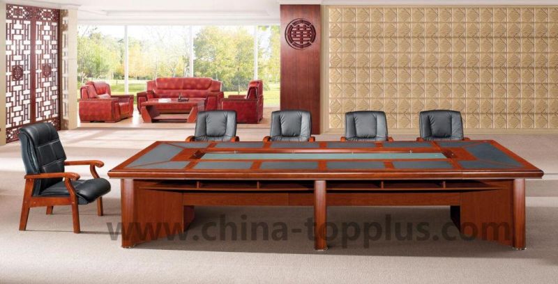 Boat Shape Confernec Table with Glass Office Meeting Table (C-22242)