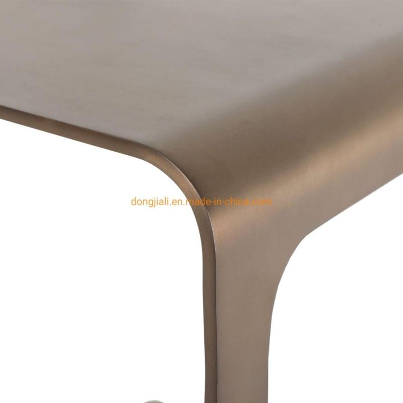Leisure Tea Table, Stainless Steel Coffee Table, Brushed Brown for Home Furniture Beauty Salon and Hotel