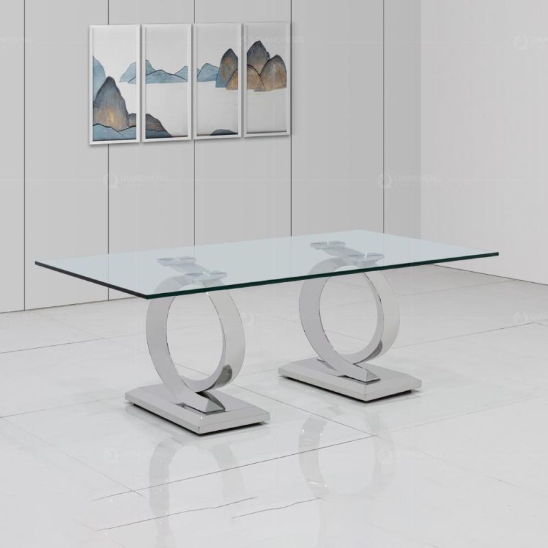 Ss Furniture Silver Stainless Steel High Gloss Coffee Table