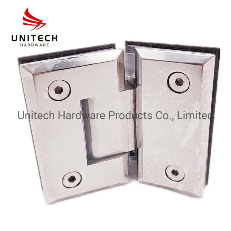 SS304 Hinge 135 Degree Glass Cabinet Door Clamp for Frameless Glass Room