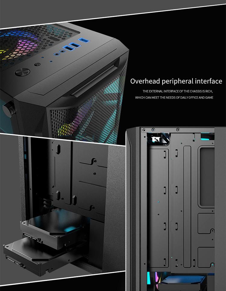 Newest Micro ATX Itx Mesh Tower Cabinet 2 X HDD 2 X SSD Panoramic Transparent Plexiglass Tempered Glass Gaming Computer Case