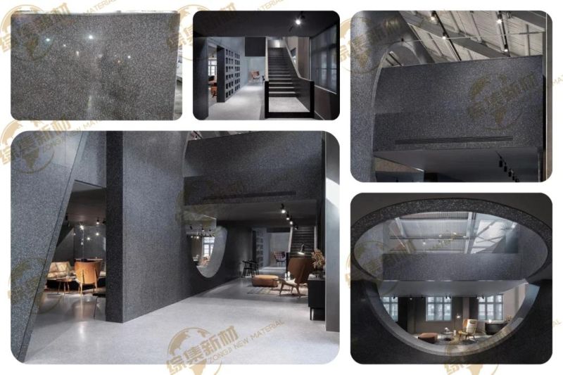 Factory Customized Black Color Grey Color Artificail Stone Terrazzo Floor Tiles