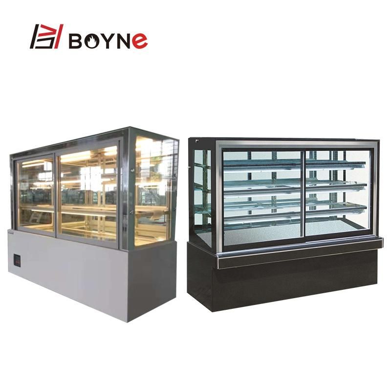 Bakery Shop Right Angle 3 Layer Marble Base Cake Chiller Showcase