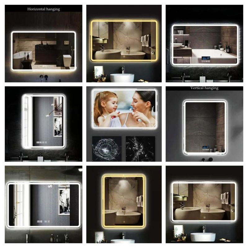 Large Home Decoration Wall Mounted Bathroom Glass LED Mirror