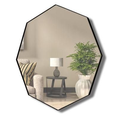 Home Decor Polygon Gilded Framed Hanging Wall Mirror Glass