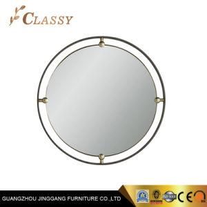 Classical Round Dressing Mirror with Stainless Steel Frame and Golden Finish