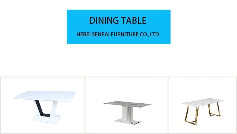 Wholesale Home Office Restaurant Furniture Glass Imitation Marbling Dining Set Table