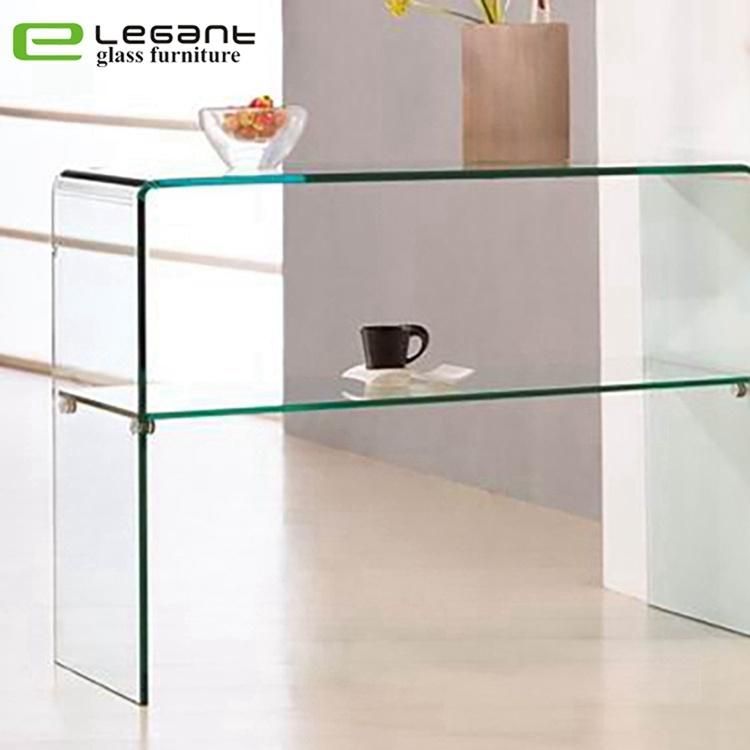 Grey Bent Glass Console Table