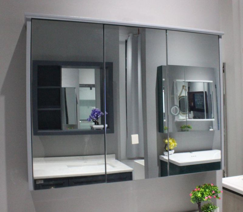 Surface Mount Aluminum Back LED Lighted Mirror Medicine Cabinet with Touch Sensor