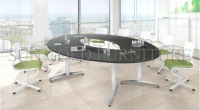 New Fashion Oval Shape Round Wooden Office Conference Table (SZ-MT119-1)