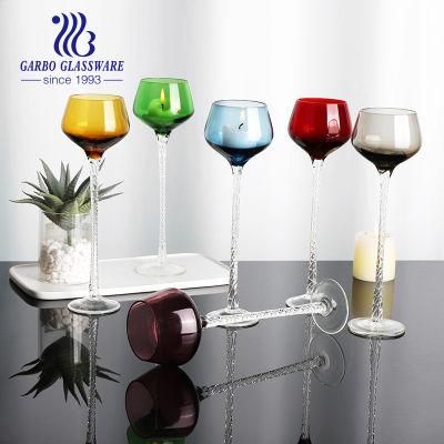 High-End Mouth Blowing 4.5oz Stem Glassware Solid Color Customized Glass Candle Holder