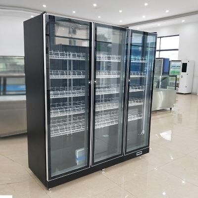 Cheap Vertical Upright Glass Door Freezer Cooler Refrigerator &amp; Fridges Display Showcase for a Cold Drink in Retail Supermarket