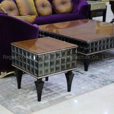 Wholesale Luxury Coffee Table Round Table Wooden Center Table Lounge Furniture for Hotel Use