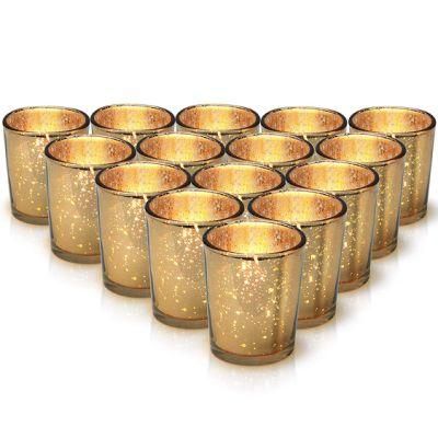 Vss Amazon Top Sale Gold Mercury Tealight Glass Candle Holders for Decoration