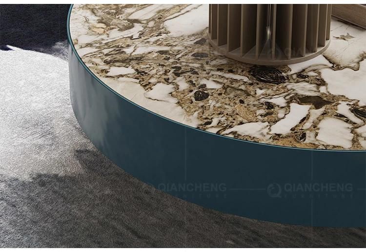 Luxury 2 Round Coffee Table Set with Sintered Stone Top for Living Room Furniture Smart Center Table Modern Coffee Tables
