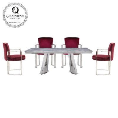 Home Furniture Modern 8 Seaters Marble Dining Table Set